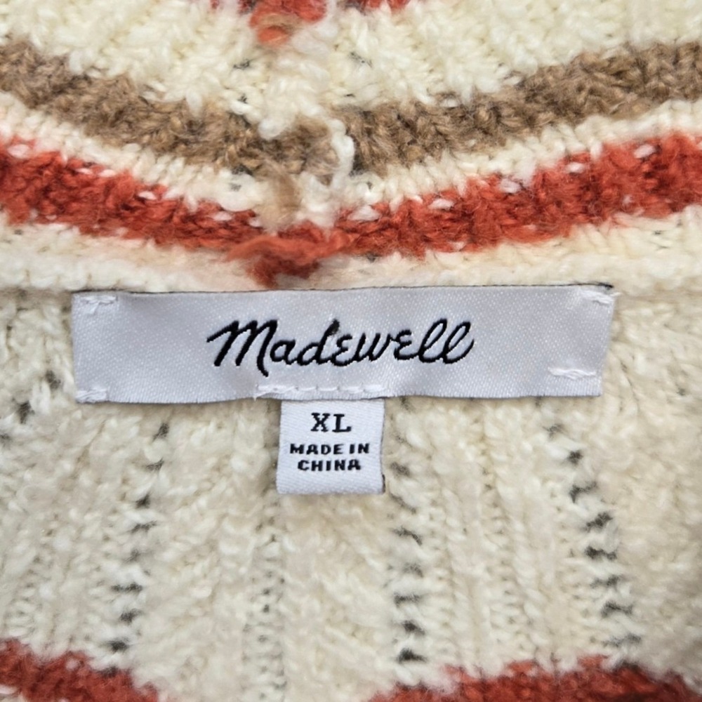 Madewell‎ Pickard Mockneck Sweater XL Retro 70s Chunky Cable 3D Bobble Knit Cozy - Picture 6 of 9